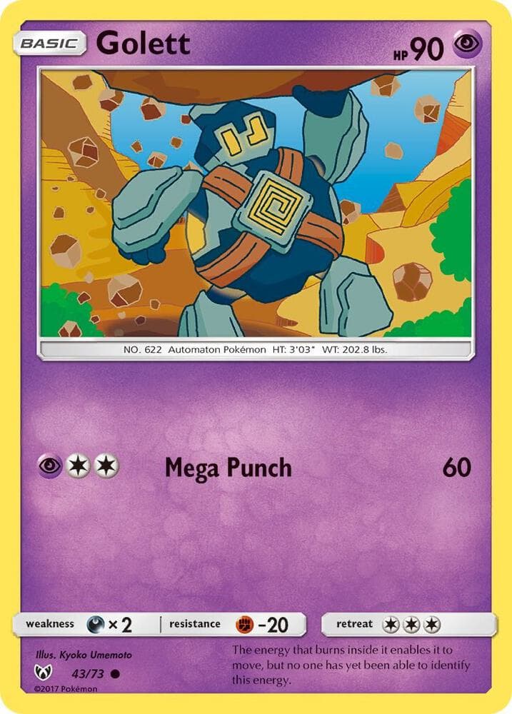 Golett, card 43 from Shining Legends