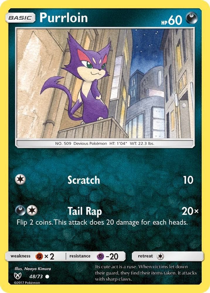 Purrloin, card 48 from Shining Legends