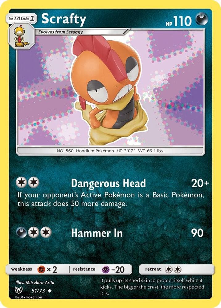 Scrafty, card 51 from Shining Legends