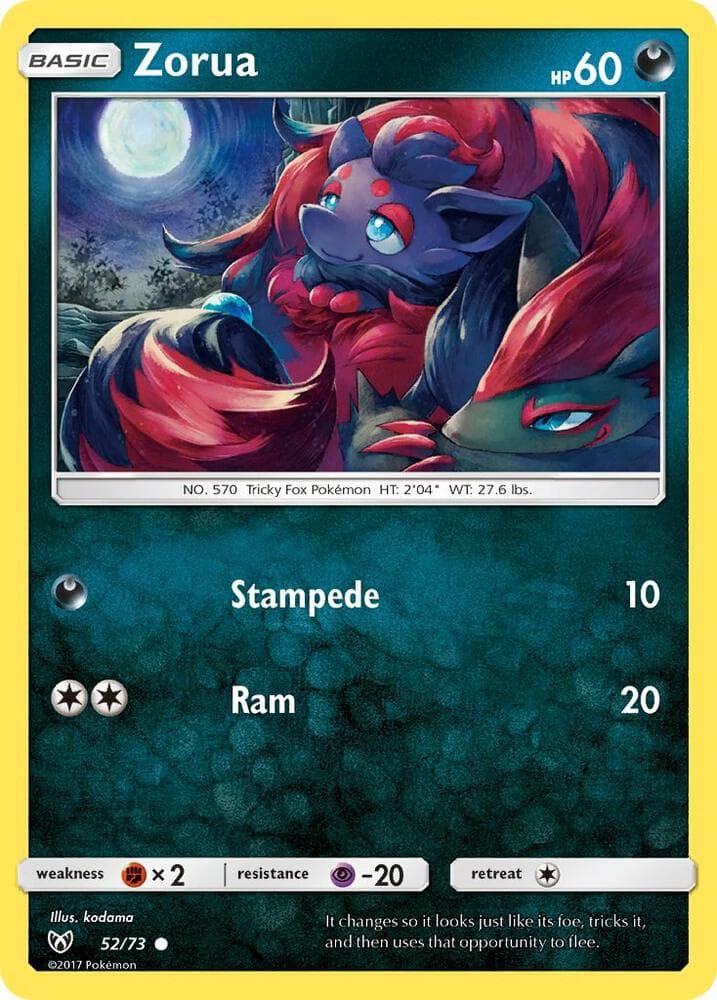 Zorua, carta 52 di Shining Legends