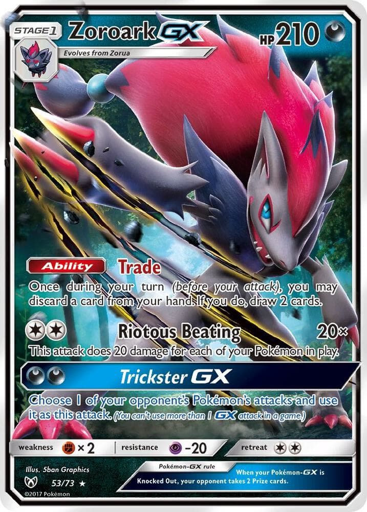 Zoroark GX, card 53 from Shining Legends