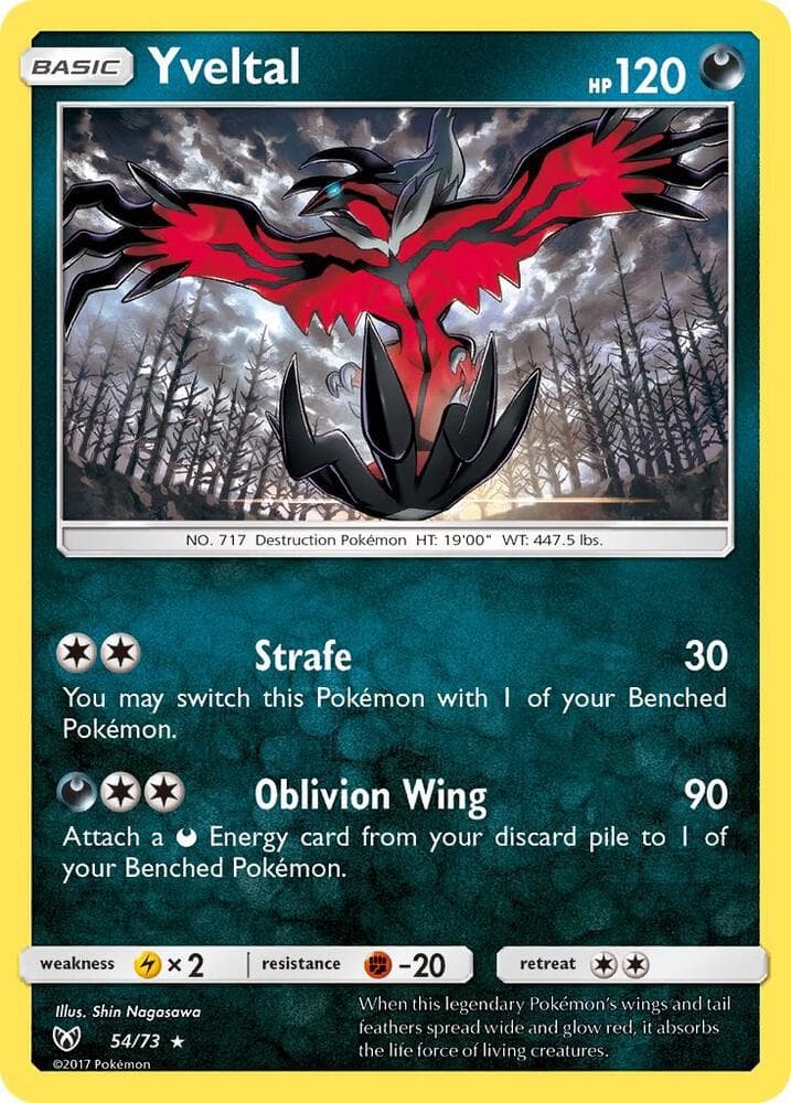 Yveltal, card 54 from Shining Legends