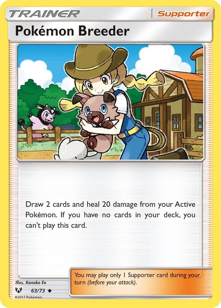 Pokémon Breeder, card 63 from Shining Legends