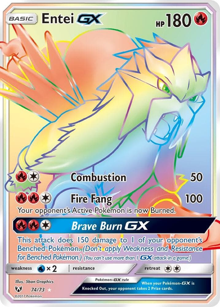 Entei GX, card 74 from Shining Legends