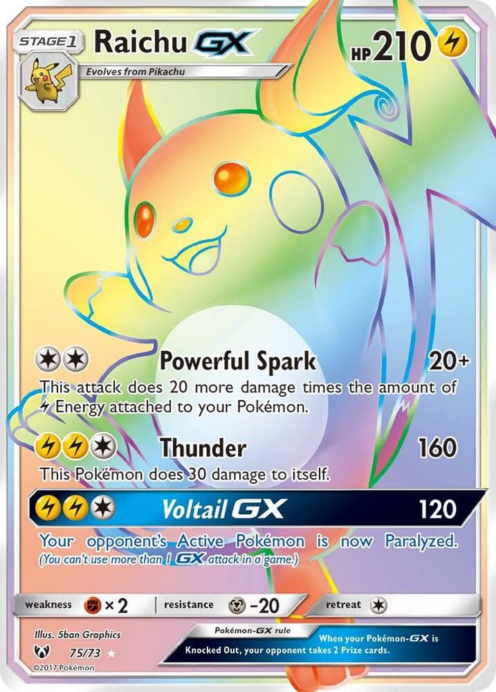 Raichu GX, card 75 from Shining Legends