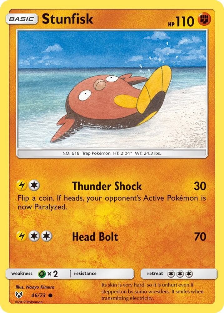 Stunfisk, card 46 from Shining Legends