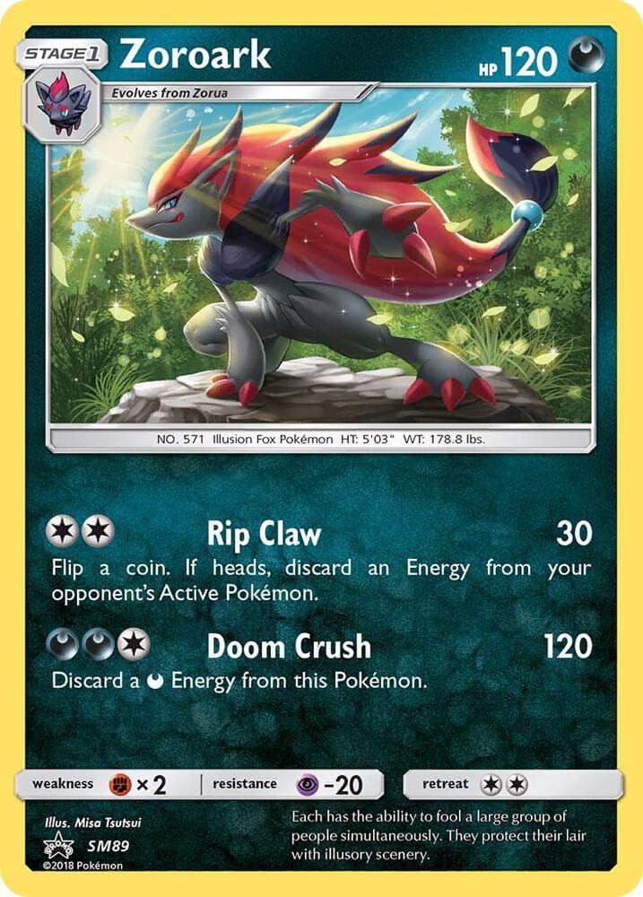 Zoroark, card SM89 from SM Black Star Promos