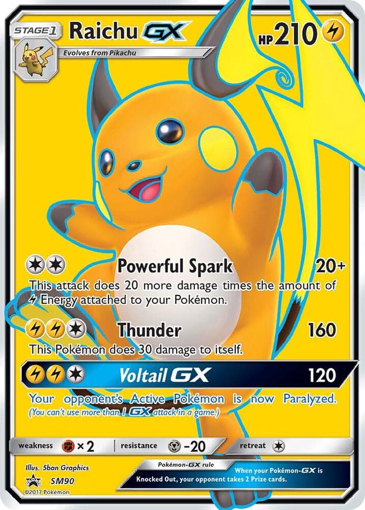 Raichu GX, card SM90 from SM Black Star Promos