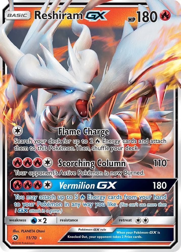 Reshiram GX, carte 11 de Majesté Des Dragons