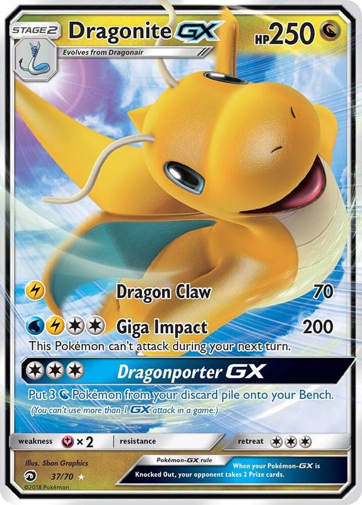 Dragonite GX, carta 37 di Trionfo Dei Draghi