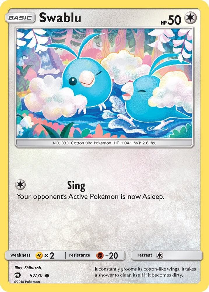 Swablu, card 57 from Dragon Majesty
