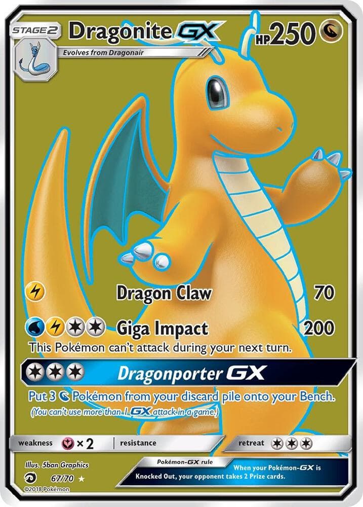 Dragonite GX, card 67 from Dragon Majesty