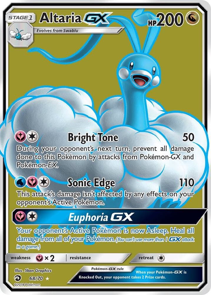 Altaria GX, card 68 from Dragon Majesty