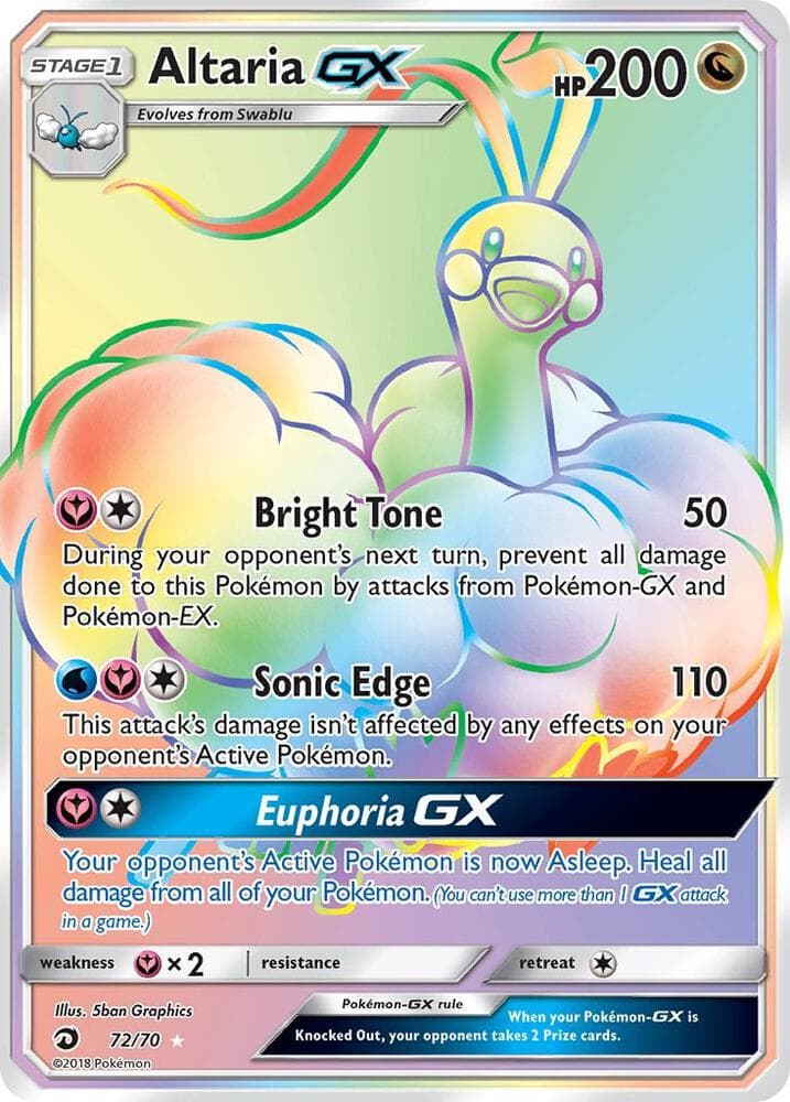 Altaria GX, card 72 from Dragon Majesty
