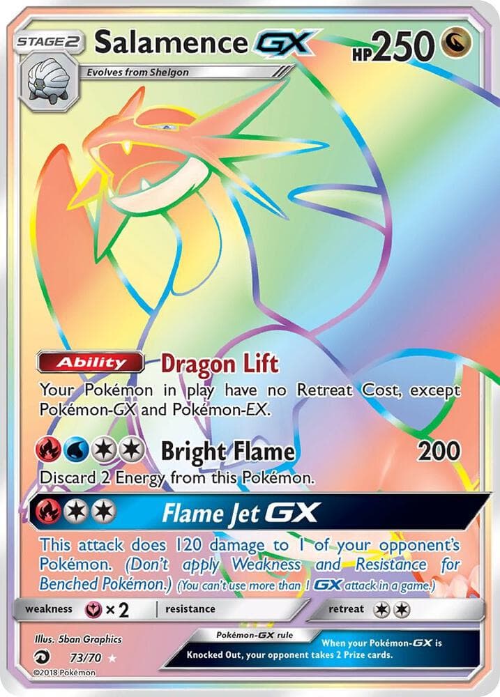 Salamence GX, card 73 from Dragon Majesty