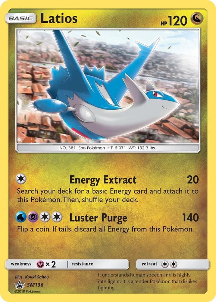 Latios, card SM136 from SM Black Star Promos