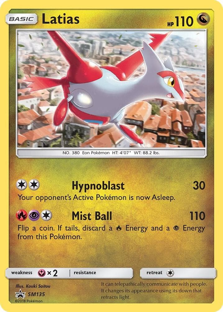 Latias, card SM135 from SM Black Star Promos