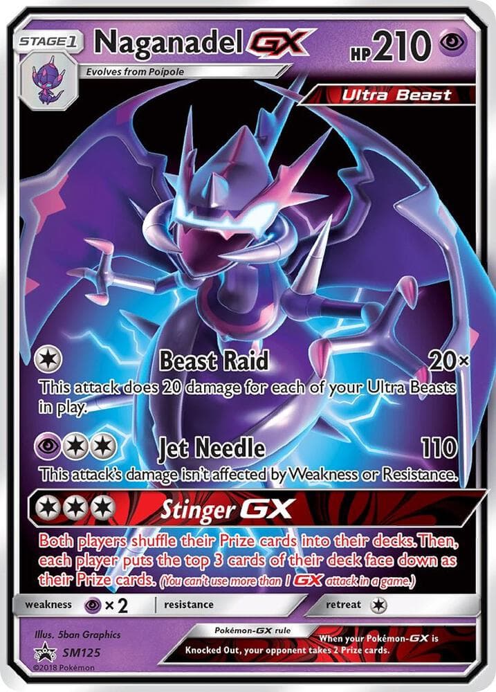 Naganadel GX, card SM125 from SM Black Star Promos