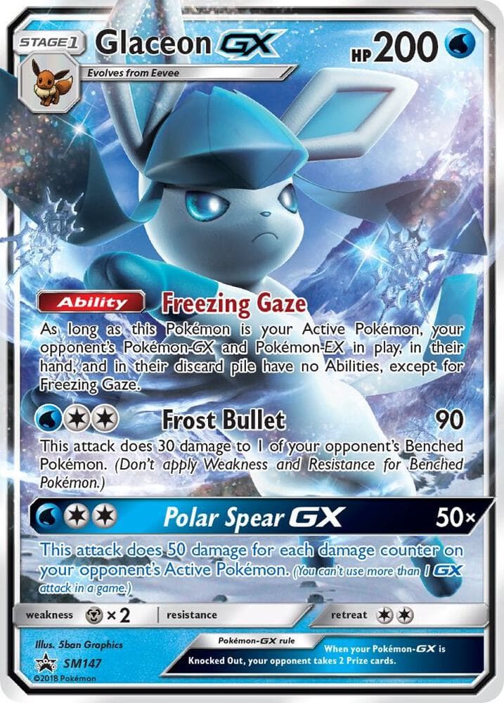 Glaceon GX, card SM147 from SM Black Star Promos