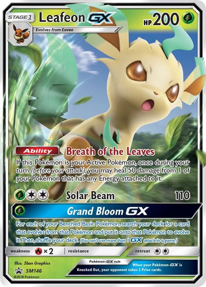 Leafeon GX, card SM146 from SM Black Star Promos