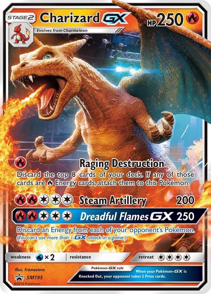 Charizard GX, carta SM195 de SL Cartas de promoción