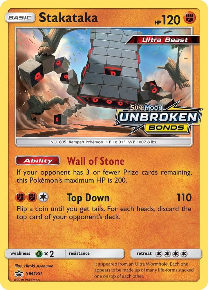 Stakataka, card SM180 from SL Cartas de promoción