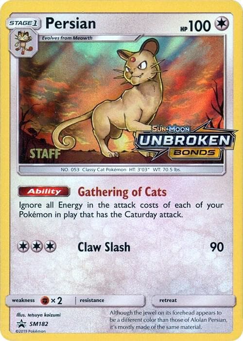 Persian, card SM182 from Sol e Lua Promos