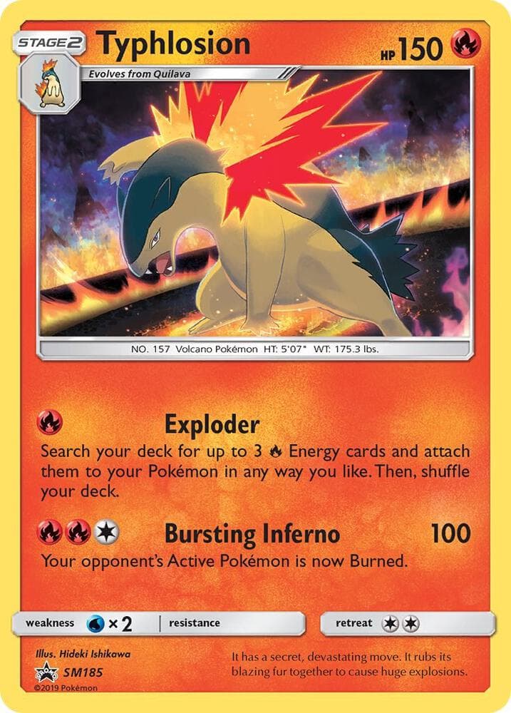 Typhlosion, card SM185 from SM Black Star Promos