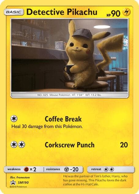 Detective Pikachu, carta SM190 de SL Cartas de promoción