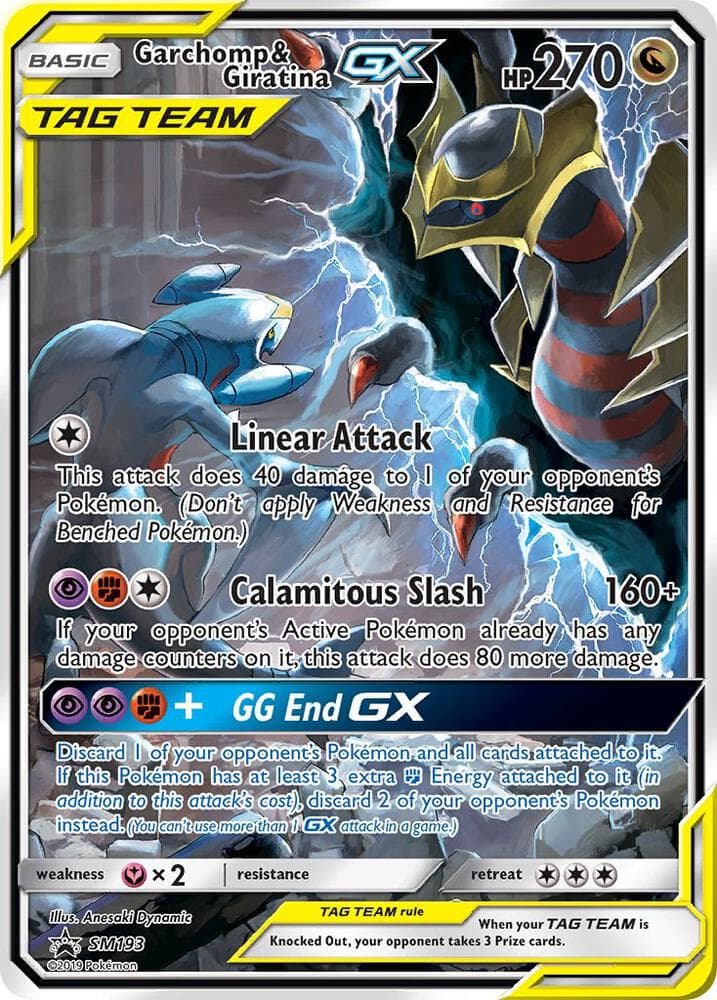 Garchomp y Giratina GX, carta SM193 de SL Cartas de promoción