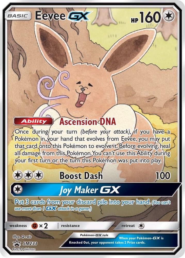 Eevee GX, card SM233 from SM Black Star Promos