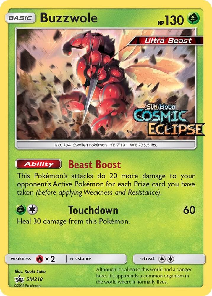 Buzzwole, carta SM218 di Sol e Lua Promos