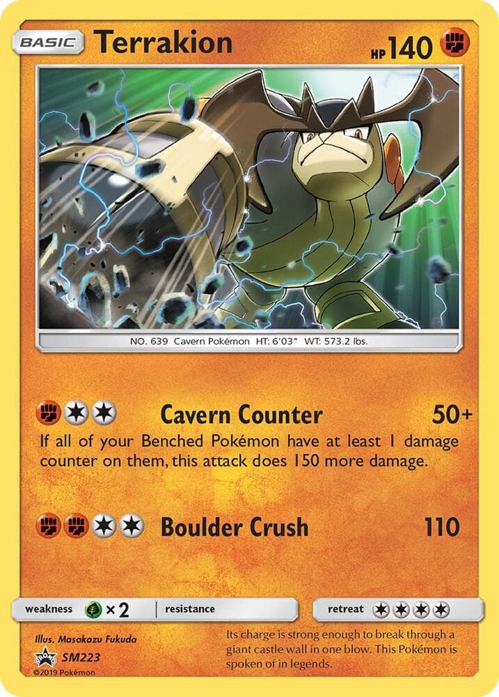 Terrakion, card SM223 from SM Black Star Promos