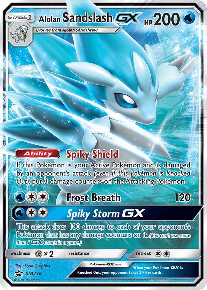 Alolan Sandslash GX, card SM236 from SM Black Star Promos
