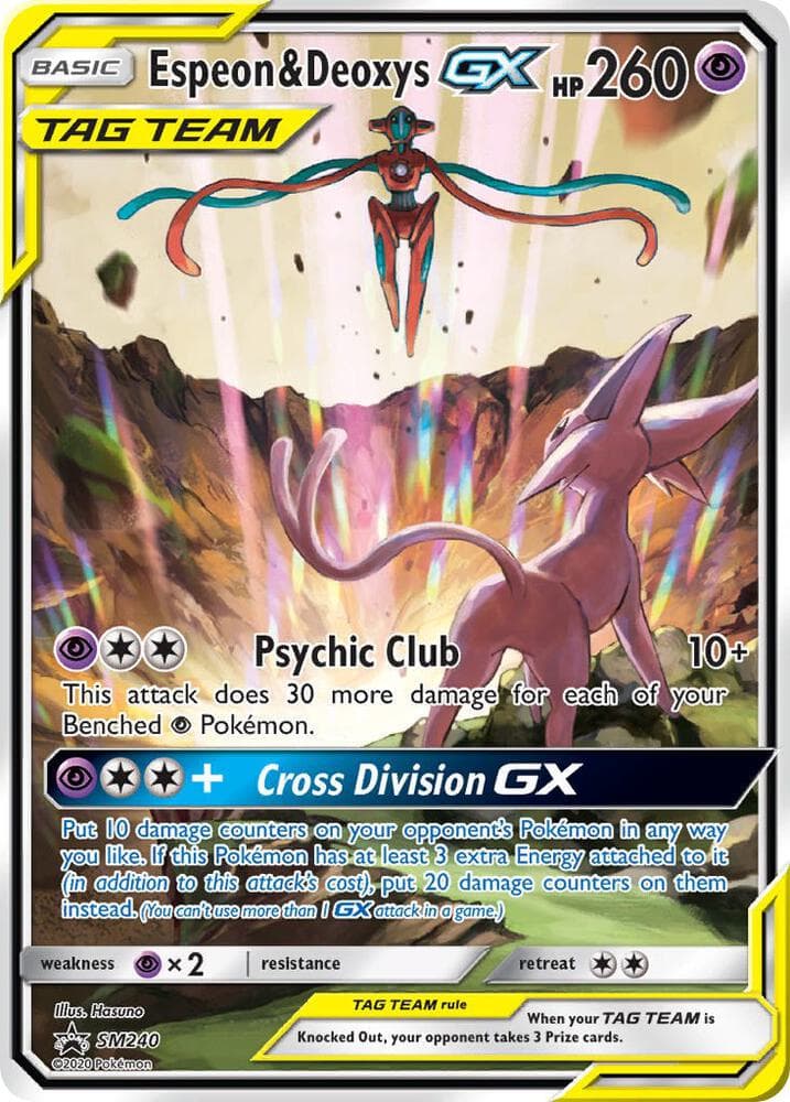 Espeon e Deoxys GX, carta SM240 di SL Promo