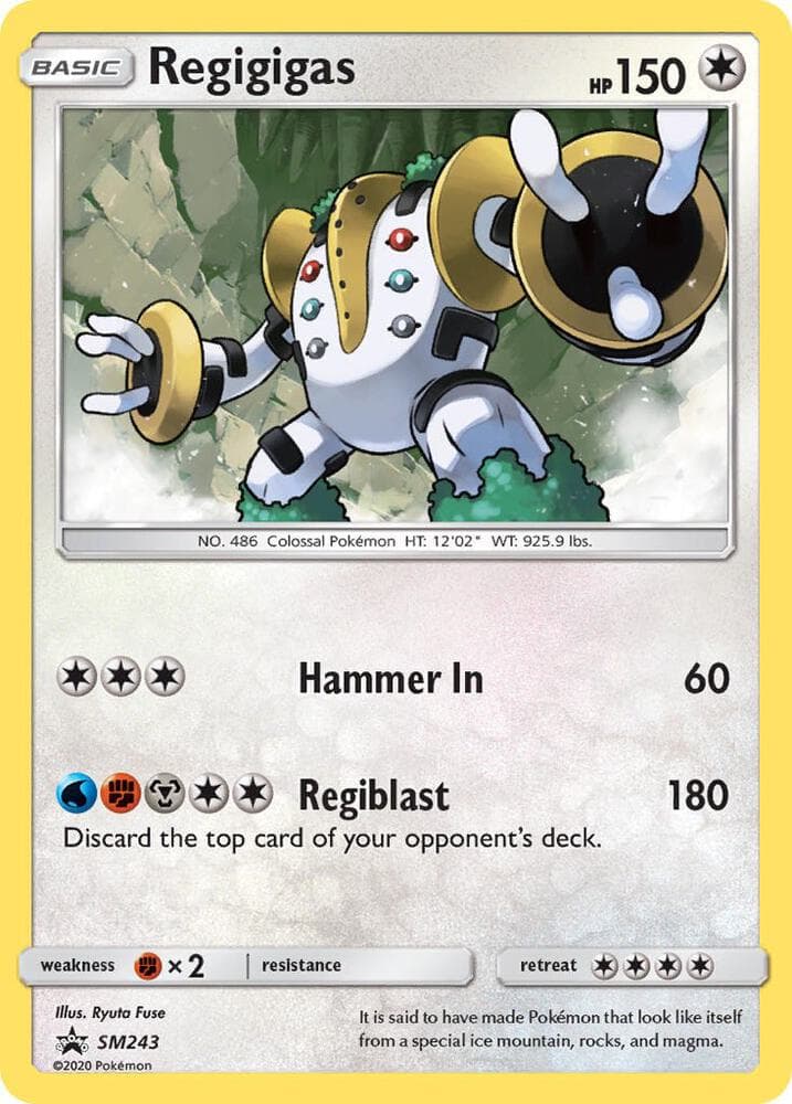 Regigigas, card SM243 from SM Black Star Promos