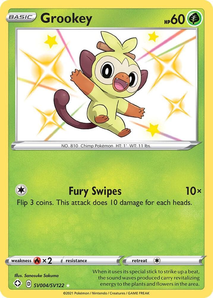 Grookey, card SV004 from Shining Fates