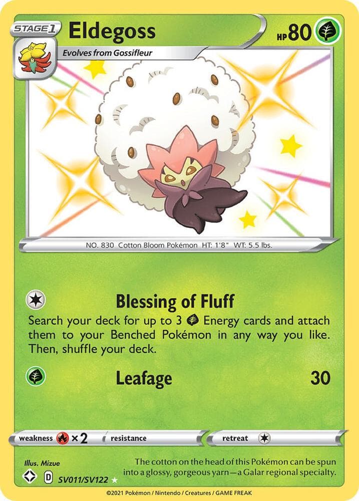 Eldegoss, card SV011 from Shining Fates