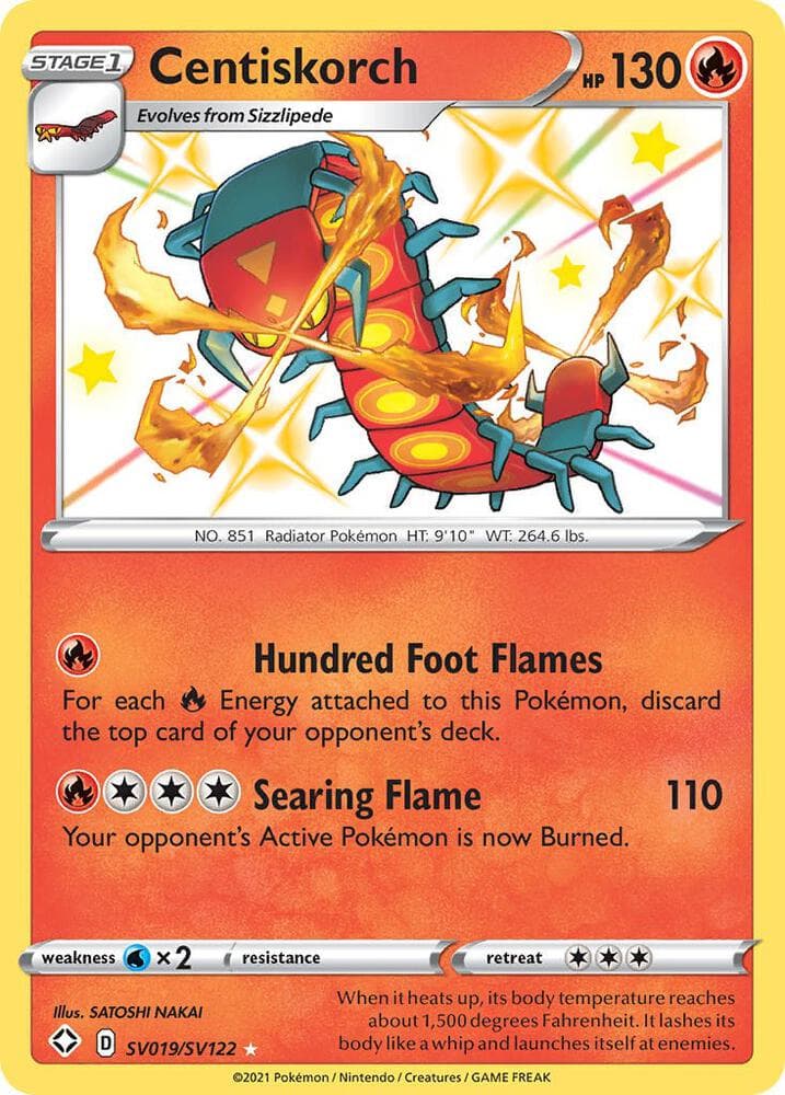 Centiskorch, card SV019 from Shining Fates