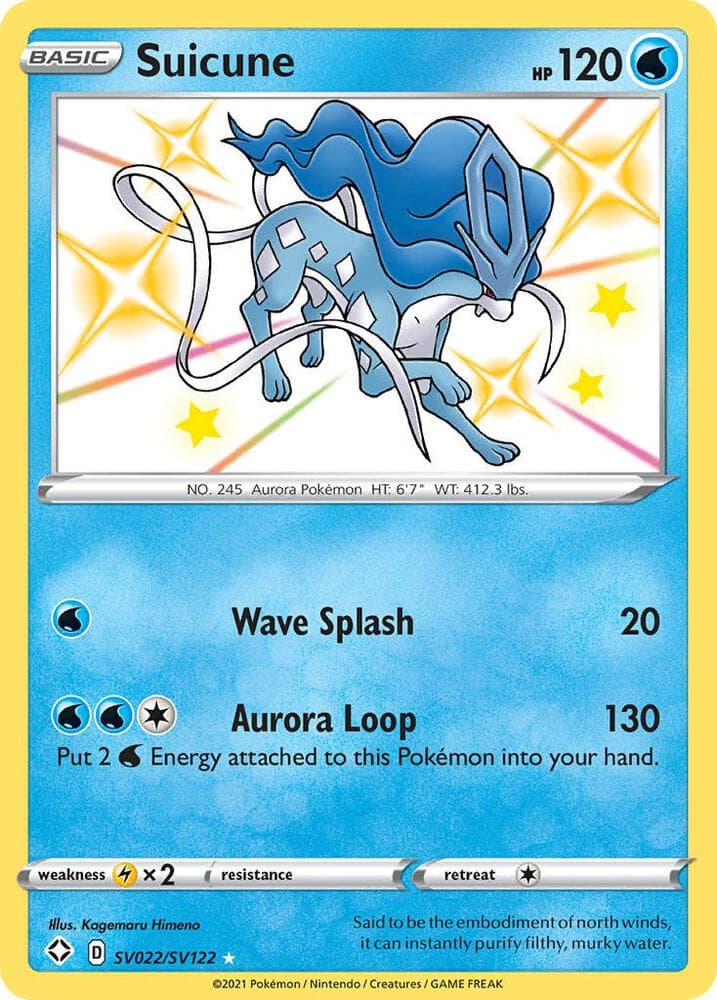 Suicune, card SV022 from Shining Fates