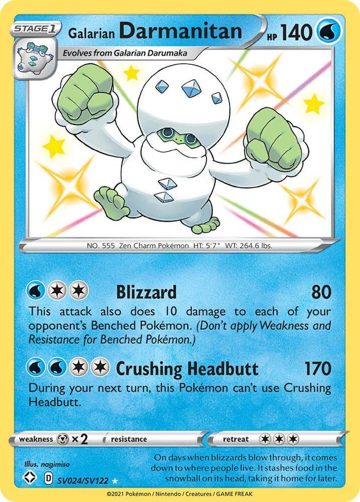 Galarian Darmanitan, card SV024 from Shining Fates