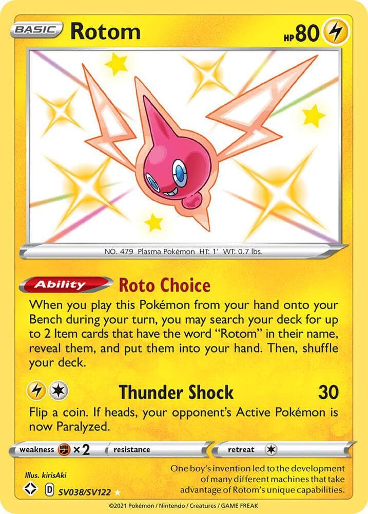 Rotom, card SV038 from Shining Fates
