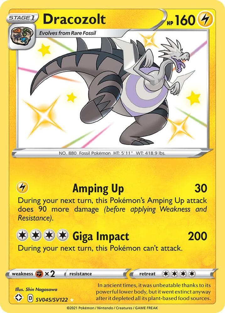 Dracozolt, card SV045 from Shining Fates