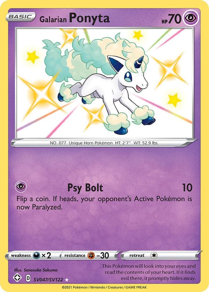 Ponyta de Galar, carta SV047 de Destinos Brillantes
