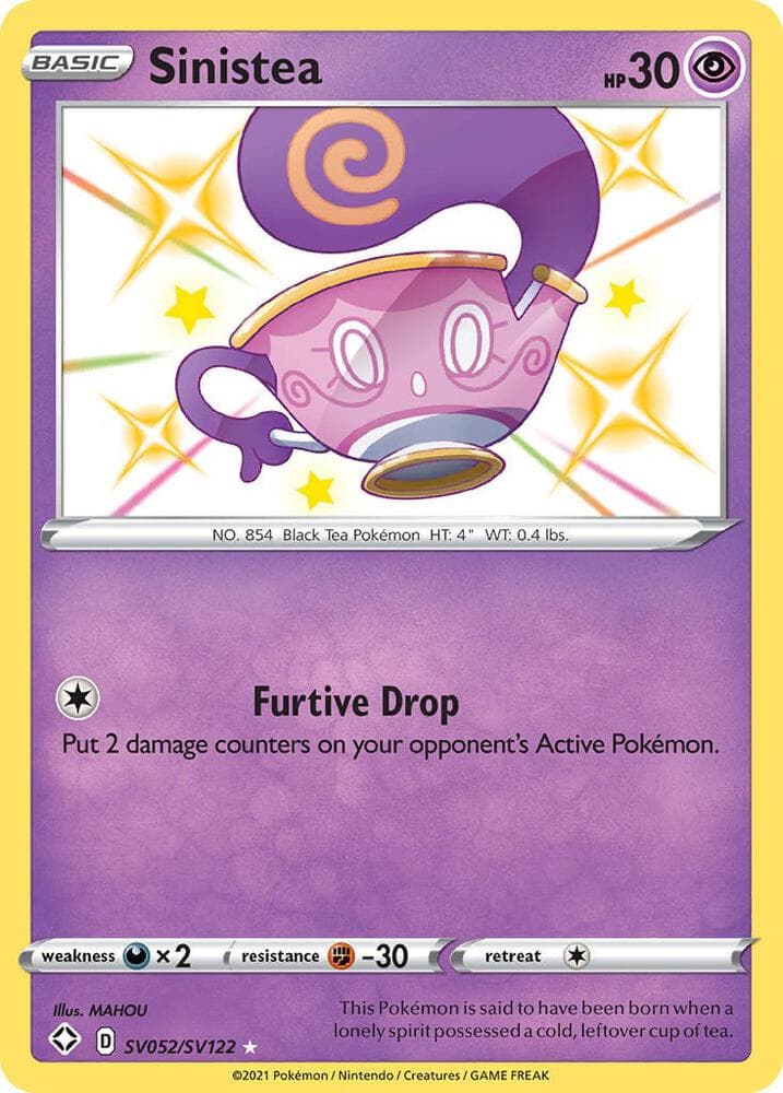 Sinistea, card SV052 from Shining Fates