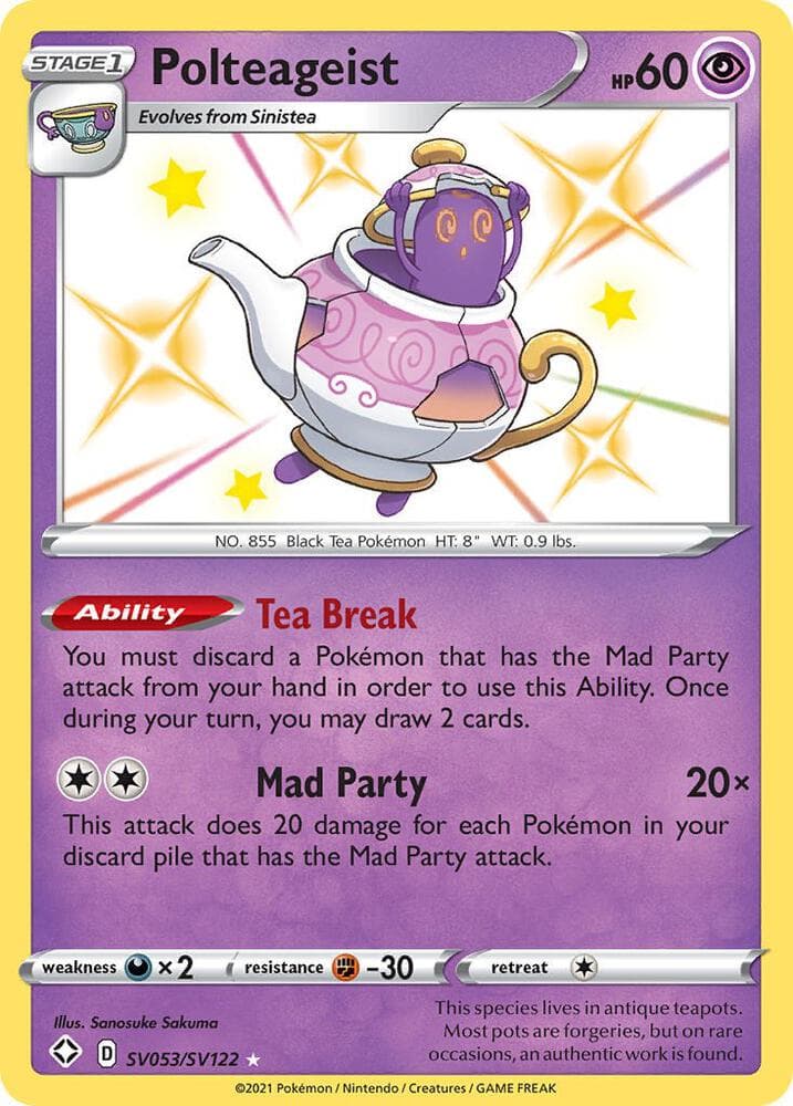 Polteageist, card SV053 from Shining Fates