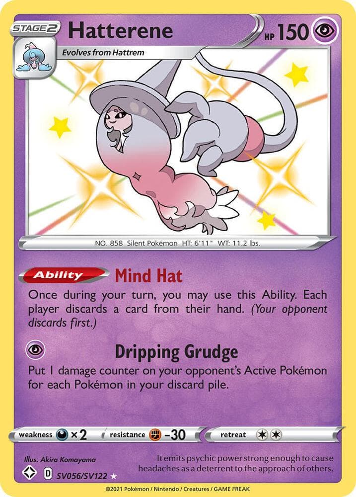 Hatterene, card SV056 from Shining Fates Shiny Vault