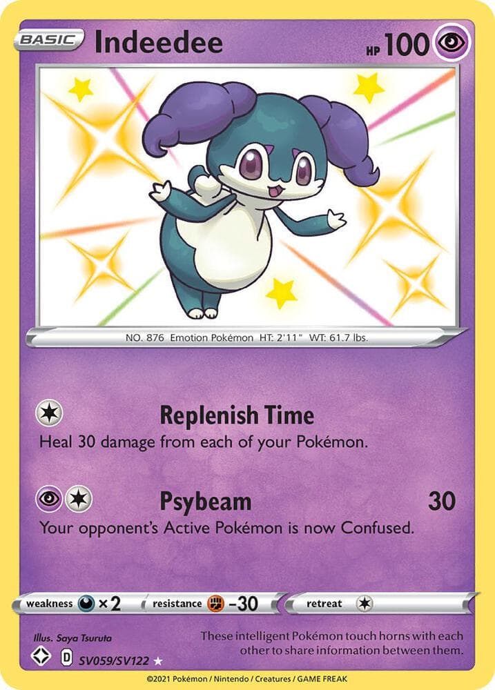 Indeedee, card SV059 from Shining Fates
