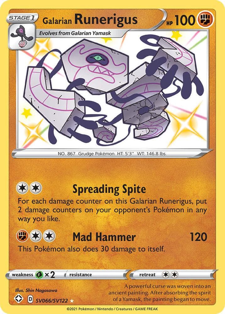 Galarian Runerigus, card SV066 from Shining Fates