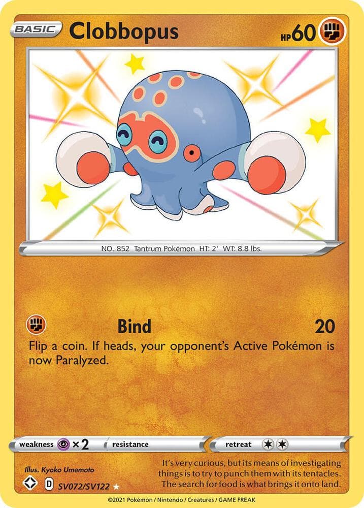 Clobbopus, card SV072 from Shining Fates